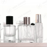 Transparent Square Glass Perfume Bottle Round Cap