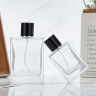 Transparent Square Glass Perfume Bottle Round Cap