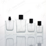 Transparent Square Glass Perfume Bottle Round Cap