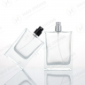 Transparent Square Glass Perfume Bottle Round Cap