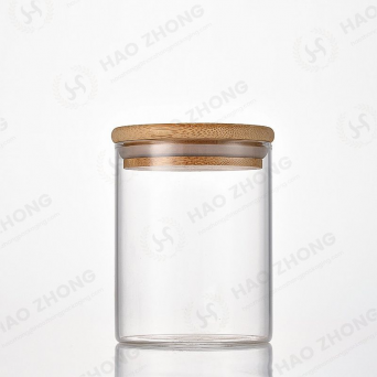 Multi-size Square Glass Jar with Wooden Lid for tea coffee food