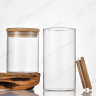 Multi-size Square Glass Jar with Wooden Lid for tea coffee food