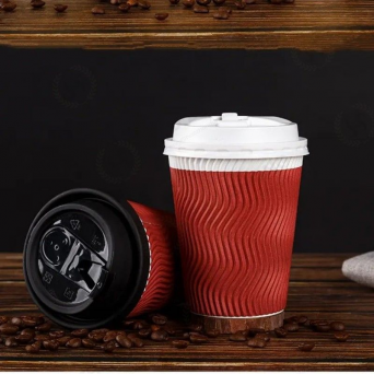 Disposable Corrugated Paper Cups with LIDS for Heat Protection