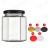 Hexagonal Sealed Glass Jars with multi lid options