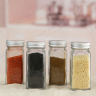 Square Food Seasoning Glass Bottle with metal Lids