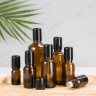 Amber Essential Oil Glass Bottle Cosmetics with various lids options 1ml 5ml