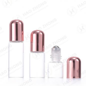 Essential Oil Glass Bottle Cosmetics with rose gold round cap