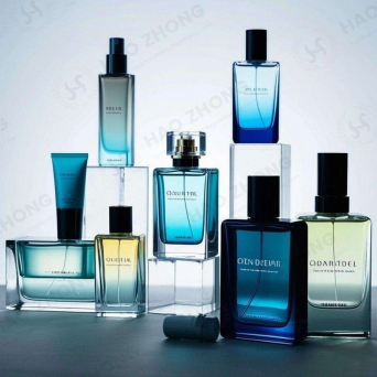 Transparent Square Glass Perfume Bottle with Metal Lids 20ml 30ml 50ml 100ml