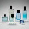 Transparent Square Glass Perfume Bottle with Metal Lids 20ml 30ml 50ml 100ml