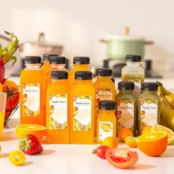 Square beverage juice bottle