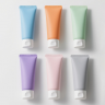 plastic cosmetic tube with multiple cap options