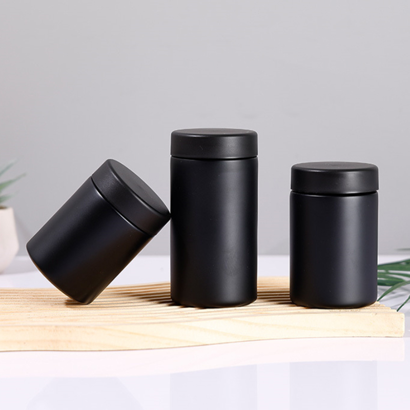 UV Violet Glass Jars with Child-resistant screw cap Black Glass Jar fit for cannabis food and cosmetics