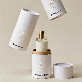 Round Paper Perfume Packaging Tube with Lid fit for Essential Oil Tea Coffee Chocolate Cosmetics