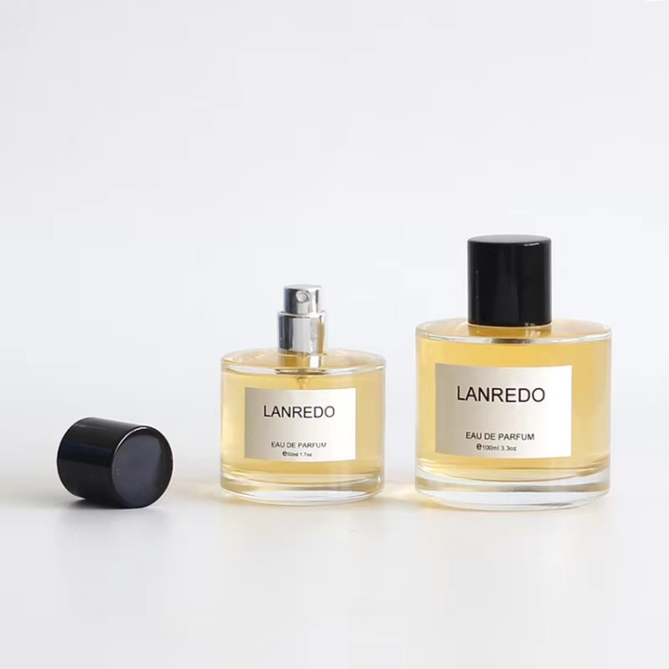 Round Glass Spray Bottle With Wooden Cap Perfume Bottle