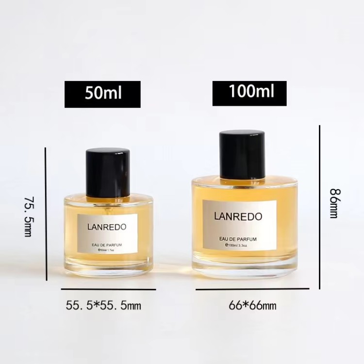 Round Glass Spray Bottle With Wooden Cap Perfume Bottle