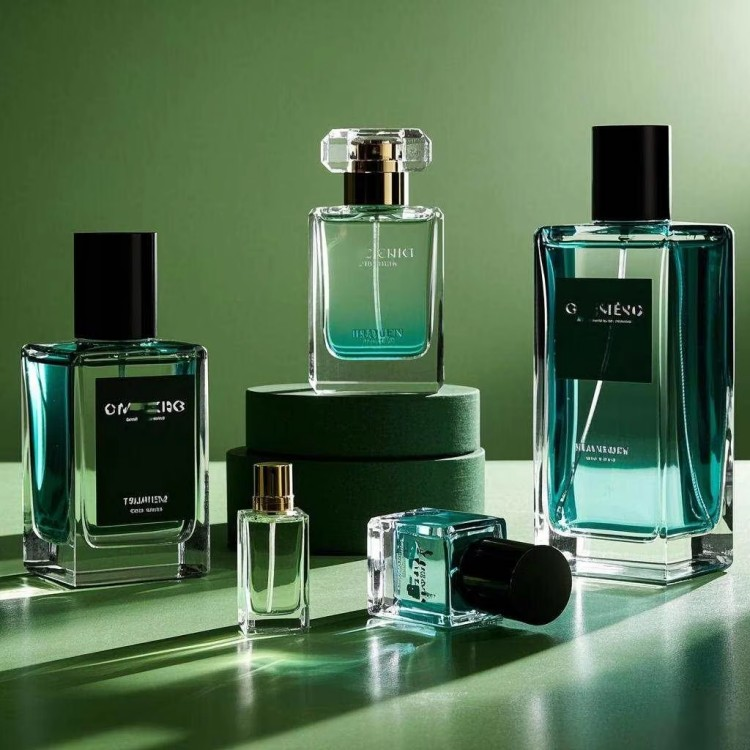 Transparent Square Glass Perfume Bottle