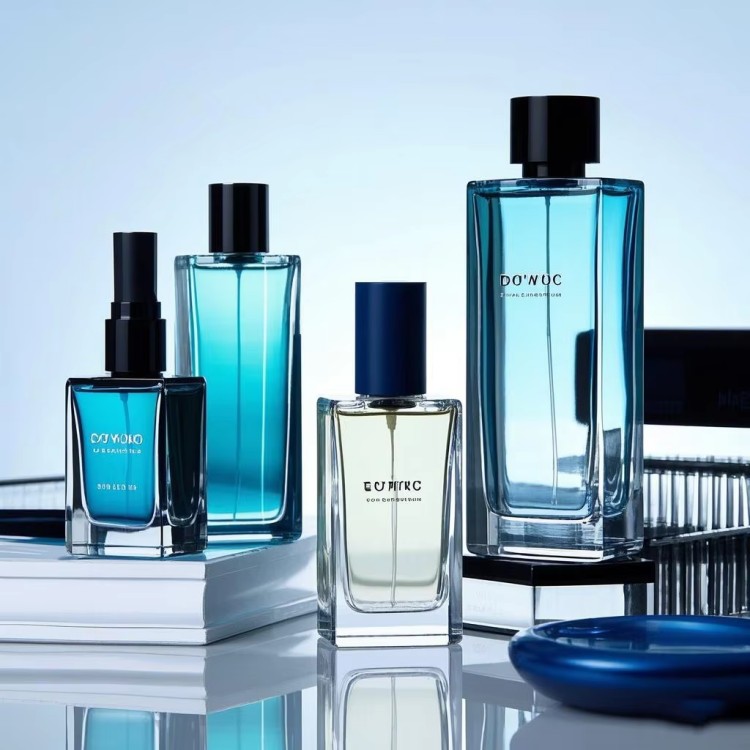 Transparent Square Glass Perfume Bottle