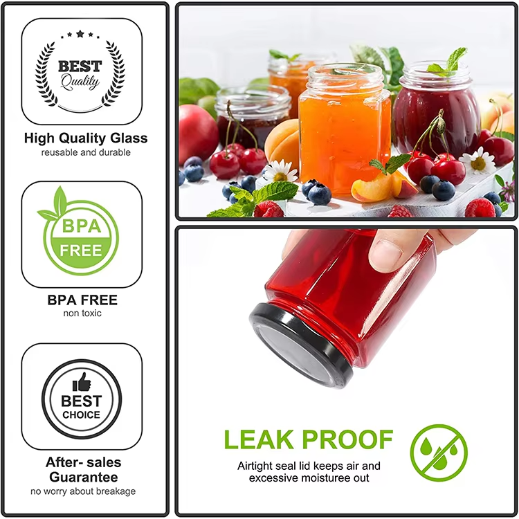 Square, Hexagonal Sealed Jars