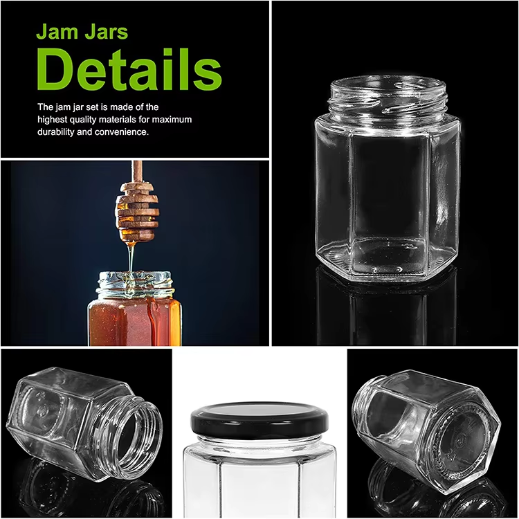 Square, Hexagonal Sealed Jars