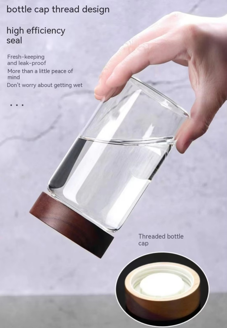 Wooden Lid Square Seasoning Bottle