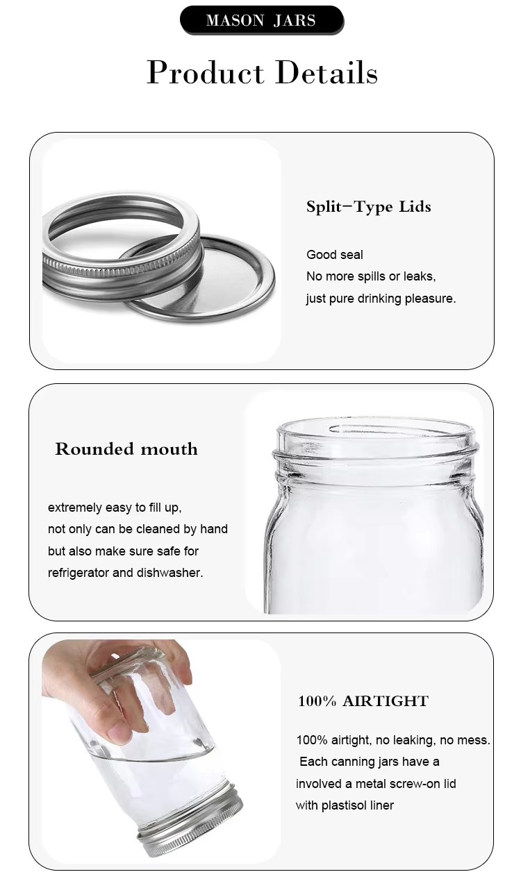 Square, Hexagonal Sealed Jars with LIDS