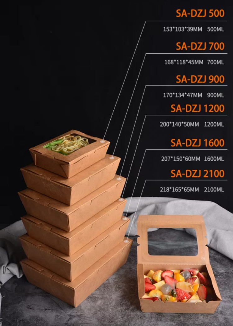 Windowed Kraft Paper Lunch Box