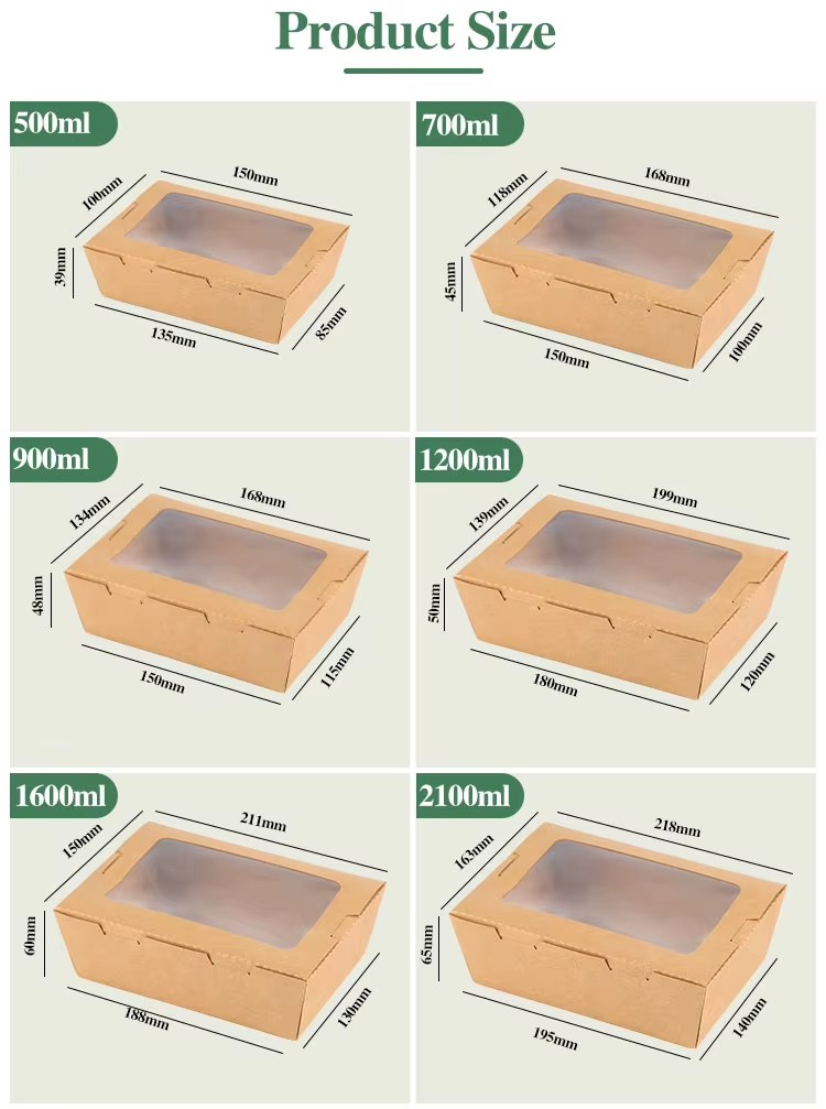 Windowed Kraft Paper Lunch Box