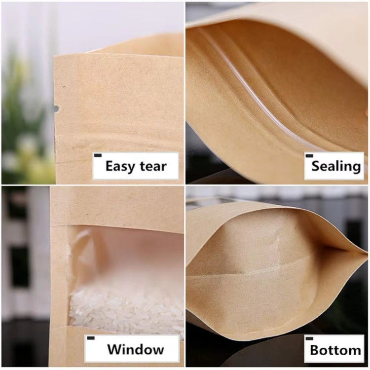 Window-Opening Kraft Paper Zipper Bag