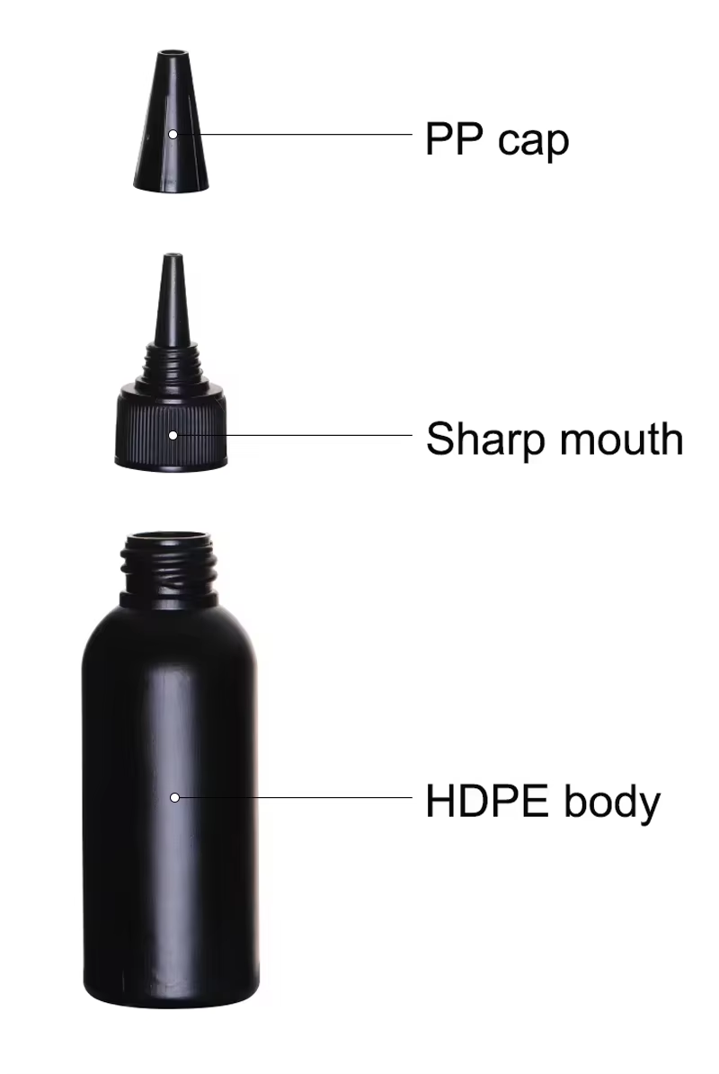 Squeeze the pointed-mouthed bottle