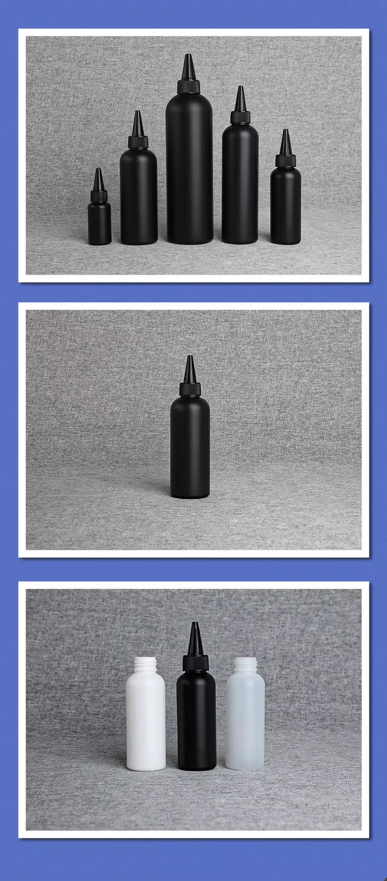 Squeeze the pointed-mouthed bottle