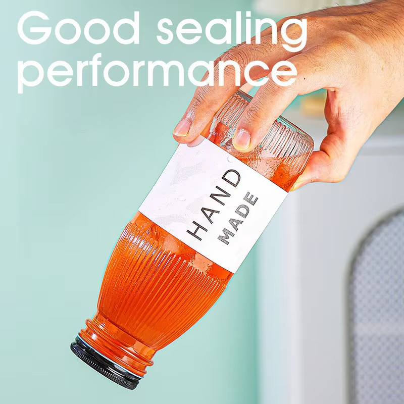 Vertical striped circular multi-functional beverage bottle