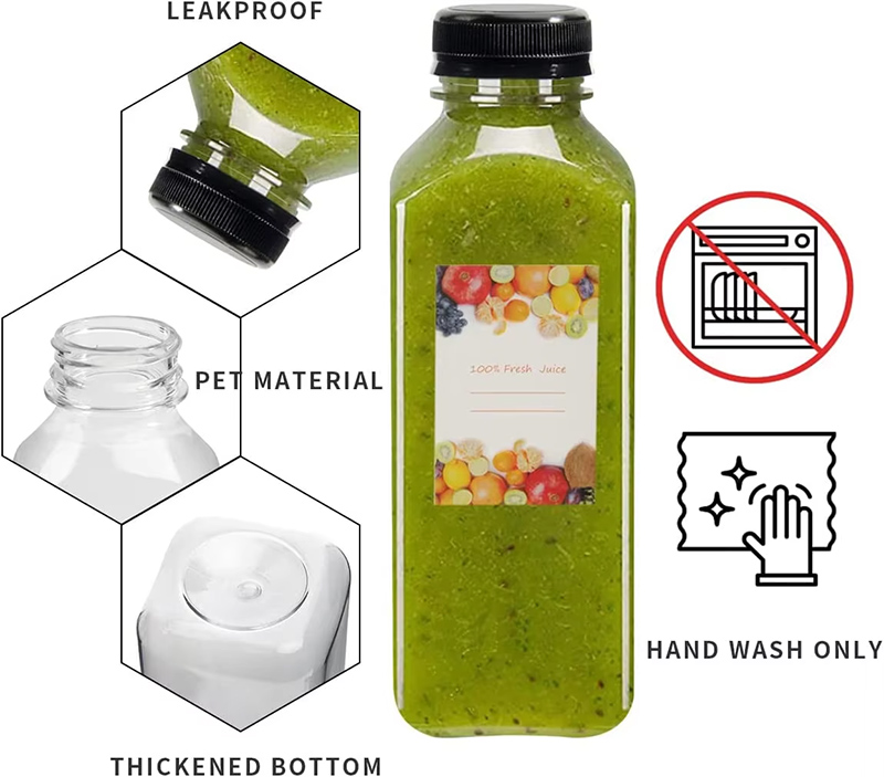 Square beverage juice bottle