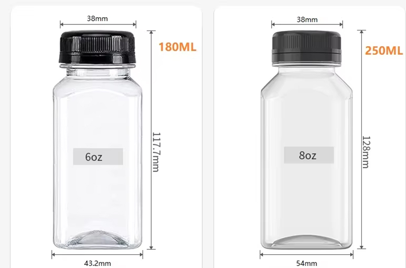 Square beverage juice bottle