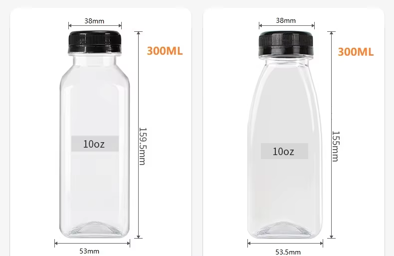 Square beverage juice bottle