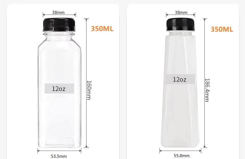 Square beverage juice bottle