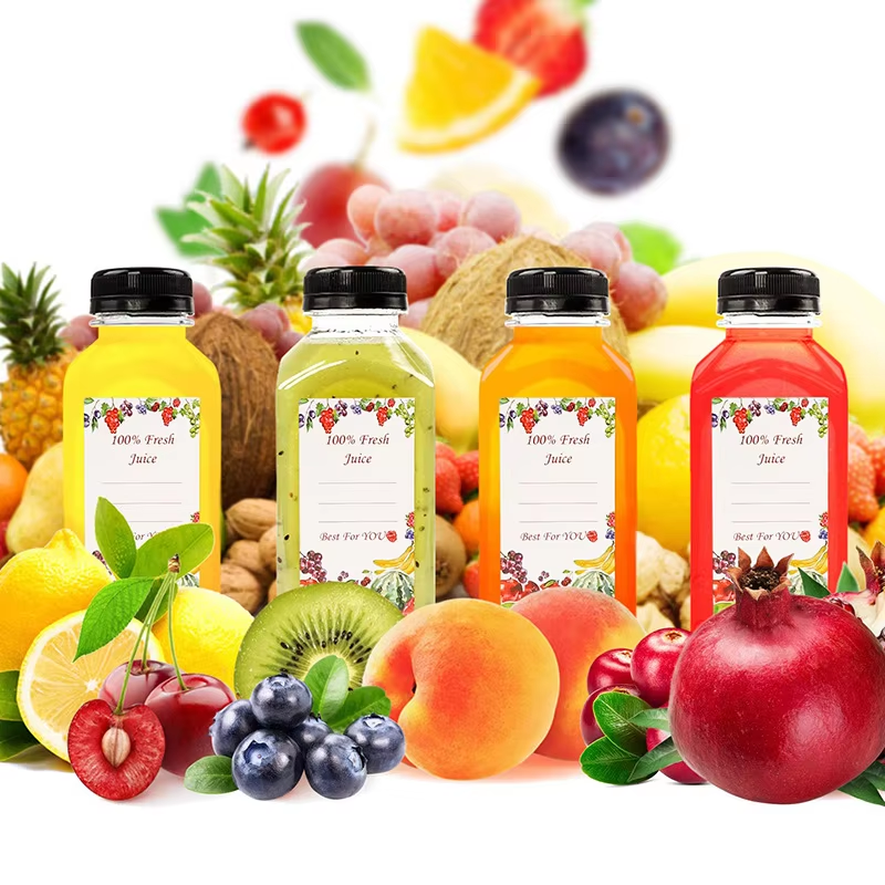 Square beverage juice bottle