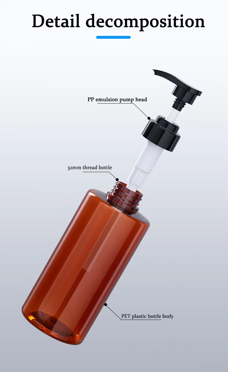 High-end straight-shoulder shampoo bottle