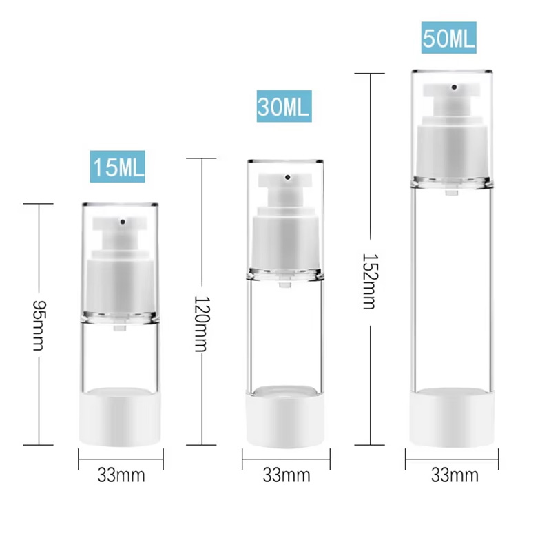 Clear Face Cream Foundation Airless Pump Bottles