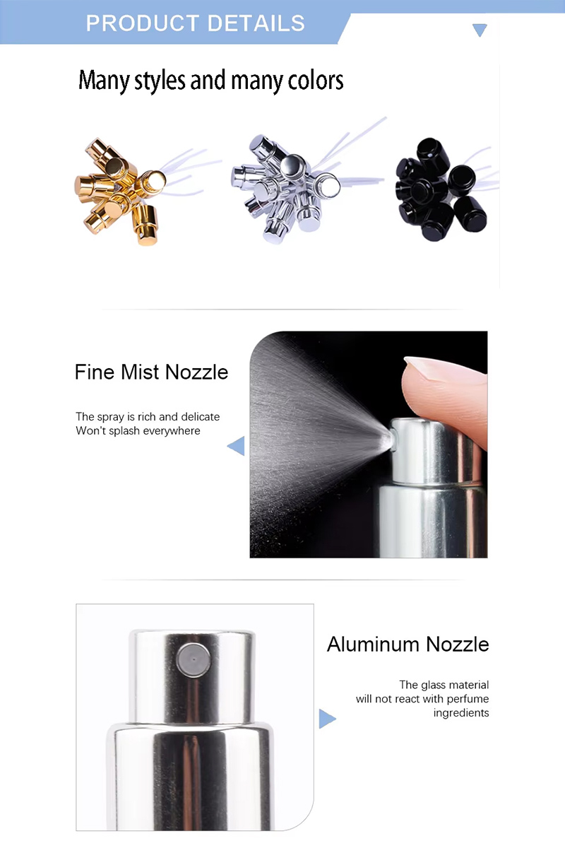 Transparent Square Glass Perfume Bottle with crystle surlyn parfum lid 20ml 30ml 50ml 100ml