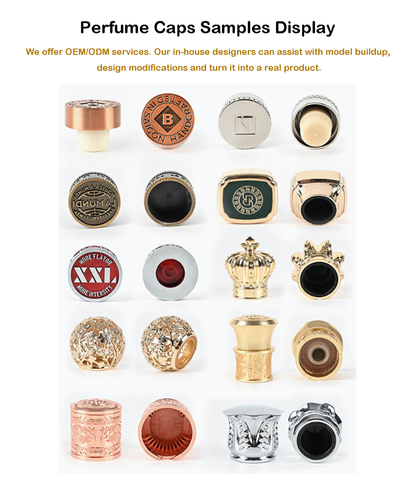 Zinc Alloy Aluminum Metal Perfume Caps Crimp Screw