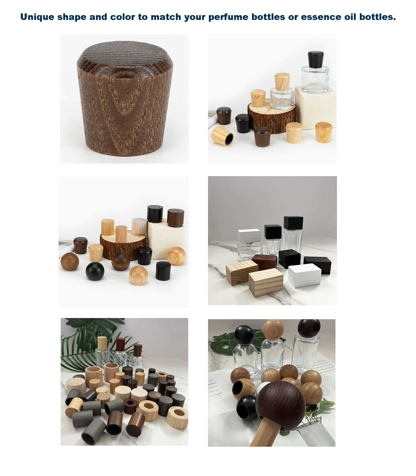 Handcraft Custom Wooden Bamboo Perfume Caps Eco-friendly