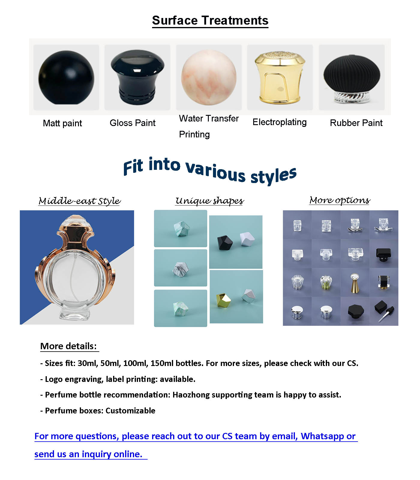 Arcylic Bottle Caps wholesale customizations available