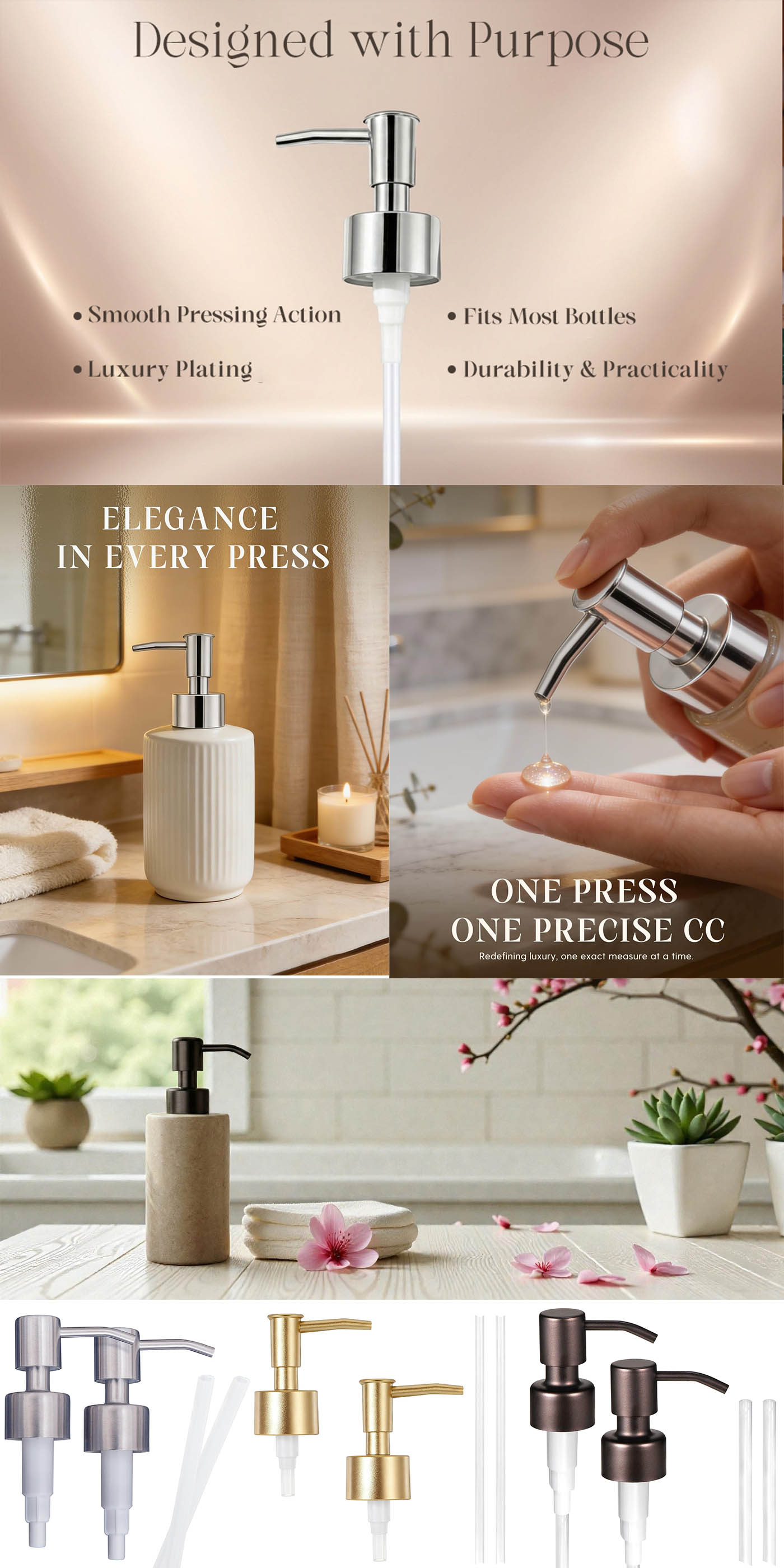 Stainless Steel Dispenser Pump for Soap lotion cream