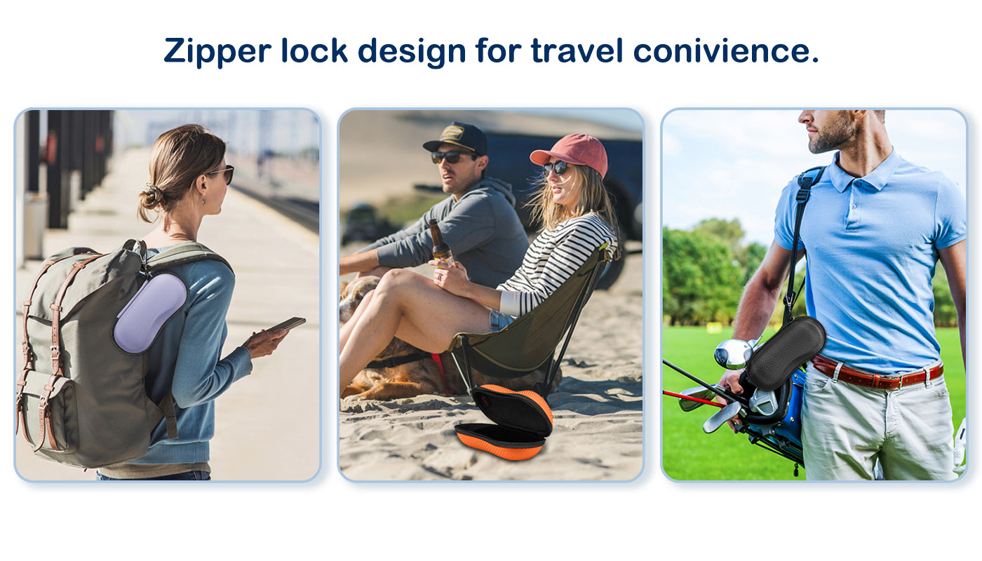 Hard EVA Shell Sunglasses Case Shockproof Sport Glasses Case with Metal Carabiner Travel Zipper